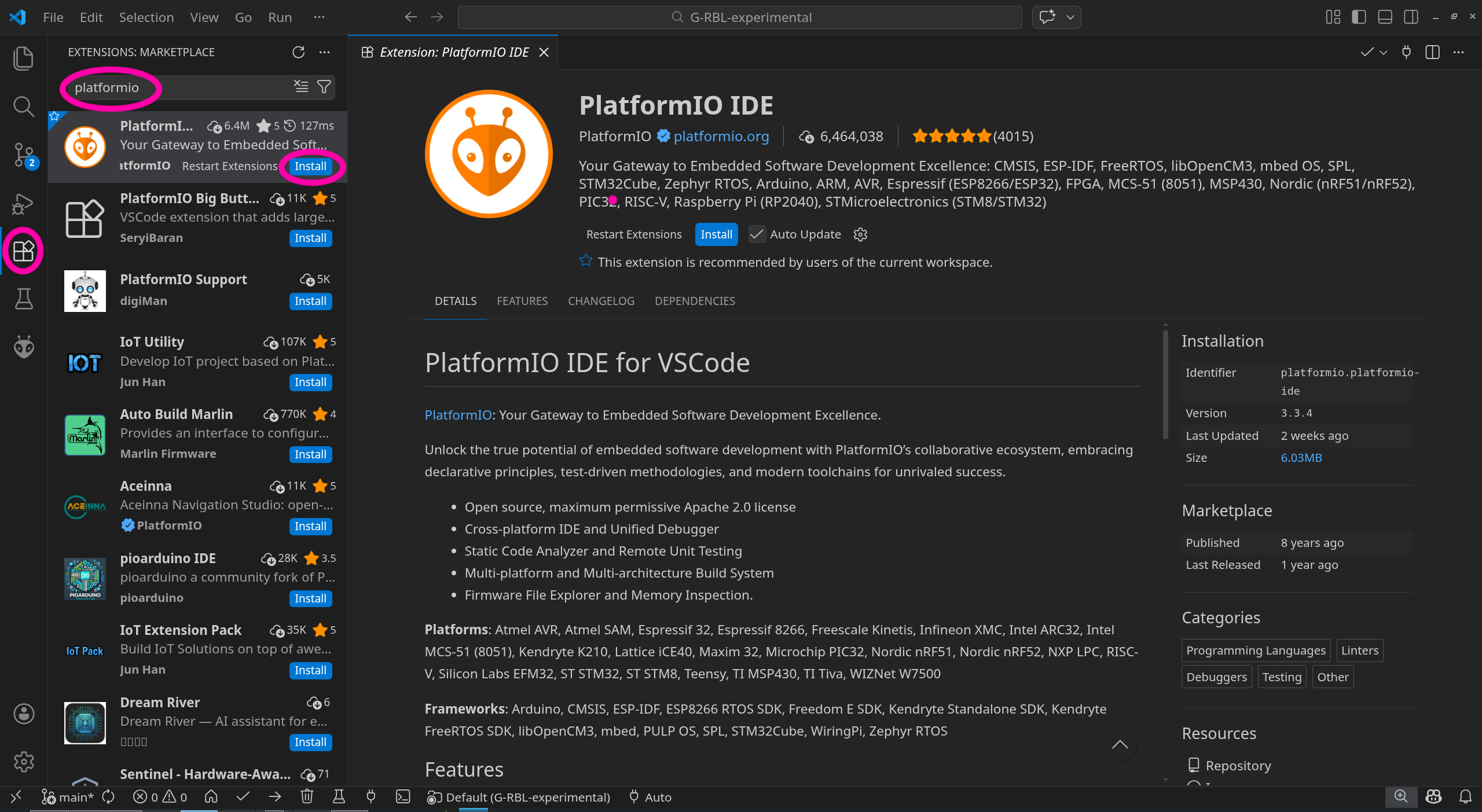 PlatformIO Extension